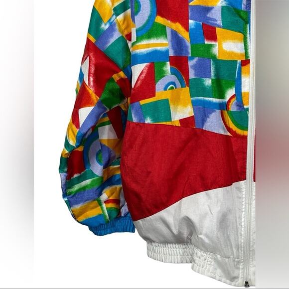 Vintage 80s - 90s Lavon Windbreaker Zip Up Jacket Large Abstract Track Jacket - Picture 6 of 14